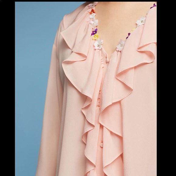 New Anthropologie Paul & Joe Daisy Chain Silk Top - Picture 2 of 8